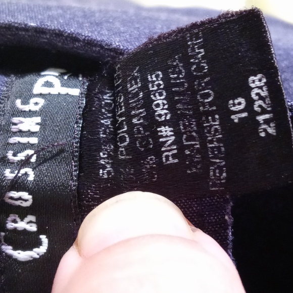 Women's Crossing Pointe faux denim spandex floral print dress 16 - Picture 10 of 14